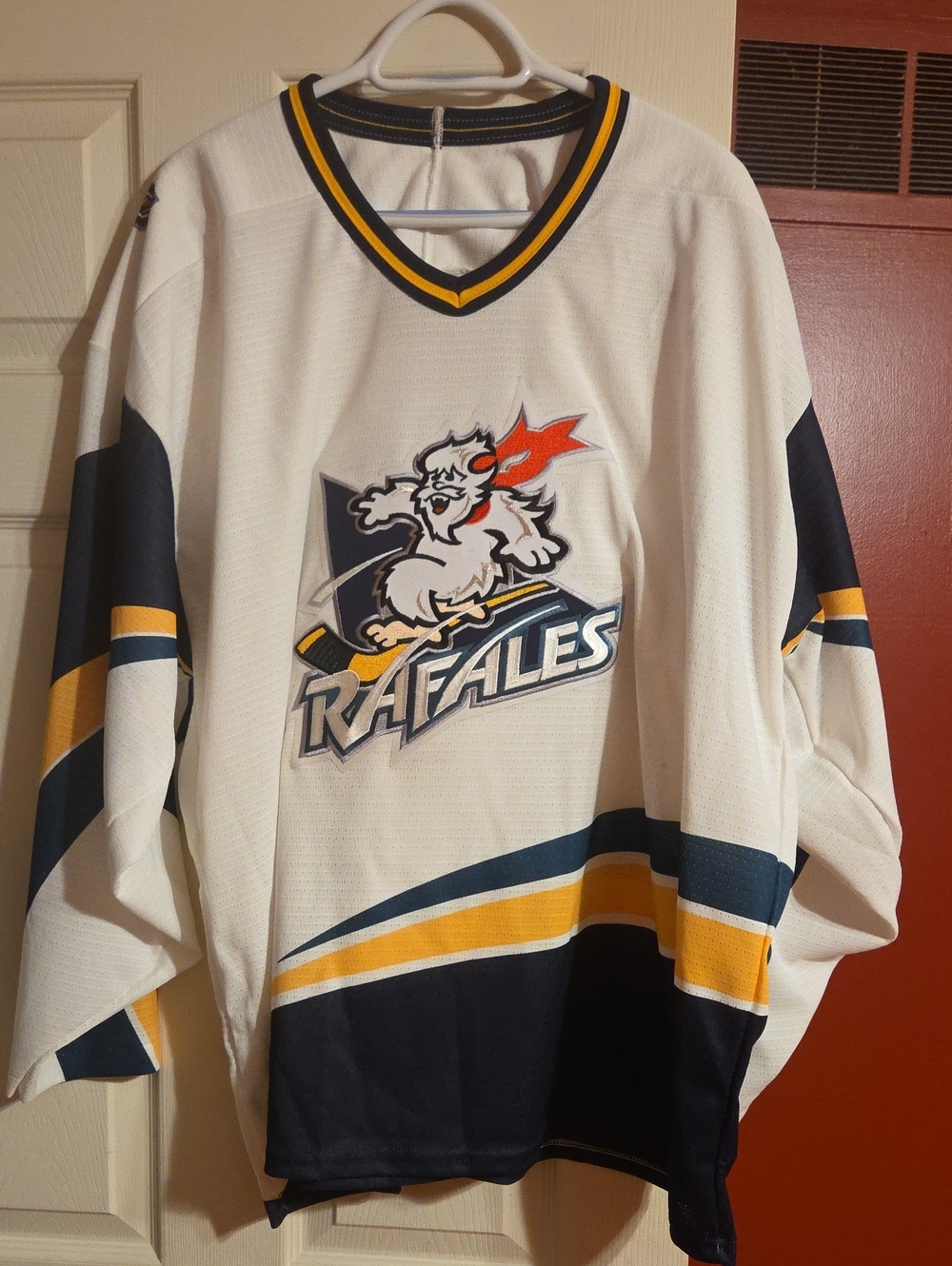 Bauer White Hockey Jersey with Navy and Gold Trim